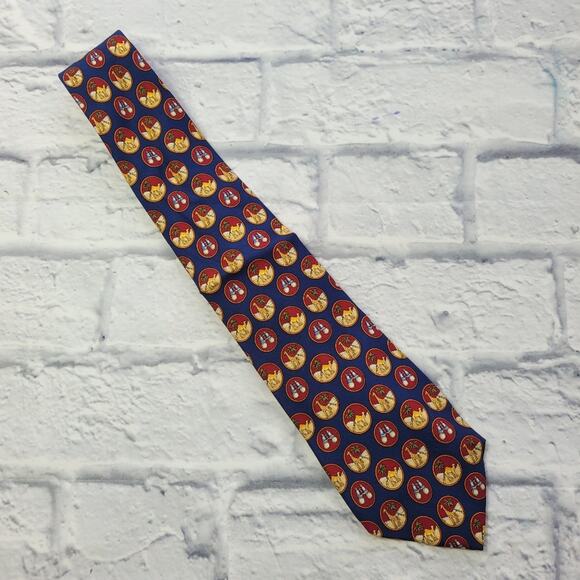 Safari Navy Silk Tie by Salvatore Ferragamo - Picture 5 of 12